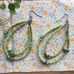 Large Beaded Hoop Earrings